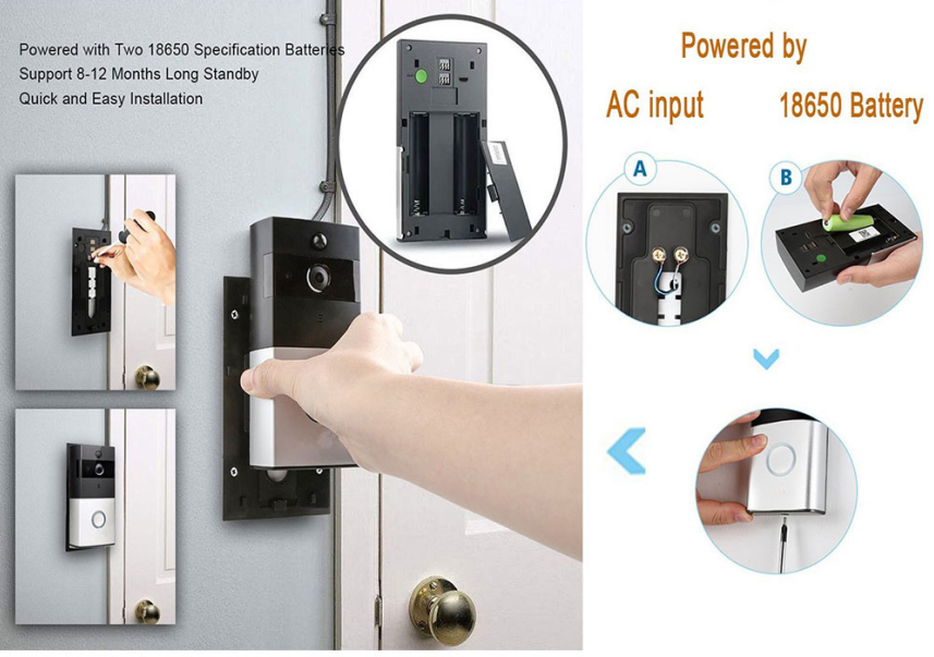 1080P Wholesale Ring Battery Self Powered Smart Home Wireless Video Doorbell Wifi Camera